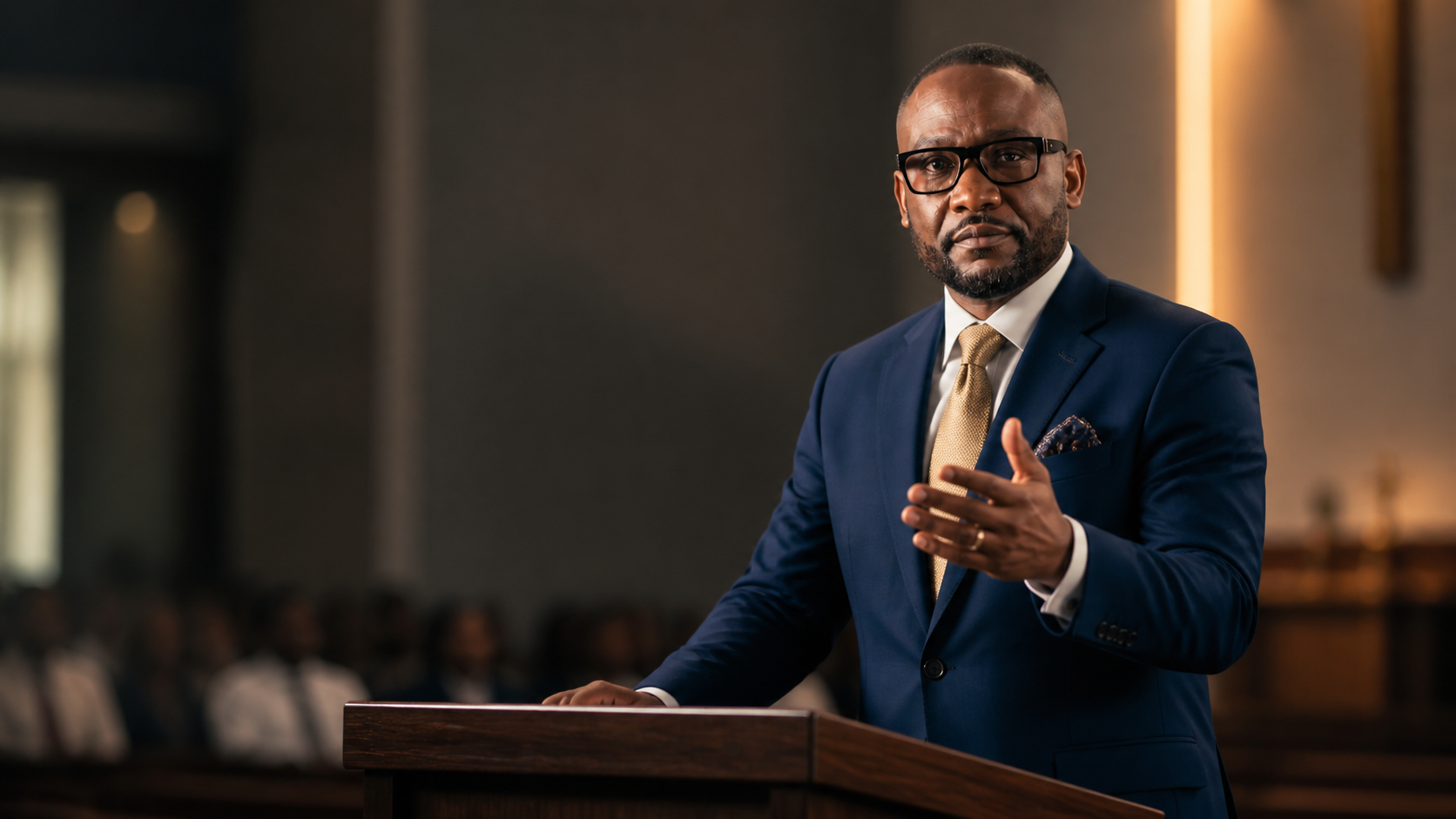 Pastor teaching during an online service